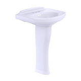 TOTO® Dartmouth® Rectangular Pedestal Bathroom Sink with Arched Front for 4 Inch Center Faucets, Cotton White - LPT642.4#01