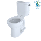 TOTO® Entrada™ Two-Piece Round 1.28 GPF Universal Height Toilet with Right-Hand Trip Lever, Cotton White - CST243EFR#01