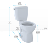 TOTO® Entrada™ Two-Piece Round 1.28 GPF Universal Height Toilet, Sedona Beige - CST243EF#12