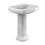 TOTO® Guinevere® 24-3/8" x 19-7/8" Rectangular Pedestal Bathroom Sink for 8 Inch Center Faucets, Cotton White - LPT972.8#01
