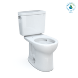 TOTO® Drake® Two-Piece Round 1.28 GPF Universal Height TORNADO FLUSH® Toilet with CEFIONTECT®, Cotton White - CST775CEFG#01