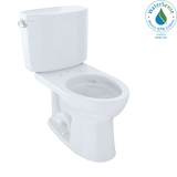 TOTO® Drake® II Two-Piece Elongated 1.28 GPF Universal Height Toilet with CEFIONTECT, Cotton White - CST454CEFG#01