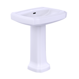 TOTO® Guinevere® 27-1/8" x 19-7/8" Rectangular Pedestal Bathroom Sink for Single Hole Faucets, Cotton White - LPT970#01