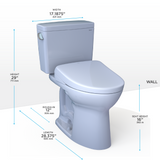 TOTO® Drake® WASHLET®+ Two-Piece Elongated 1.6 GPF TORNADO FLUSH® Toilet with S7 Contemporary Bidet Seat, Cotton White - MW7764726CSG#01