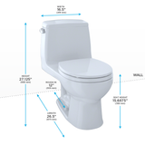 TOTO® Eco UltraMax® One-Piece Round Bowl 1.28 GPF Toilet, Colonial White - MS853113E#11