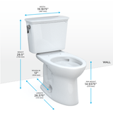 TOTO® Drake® Transitional Two-Piece Elongated 1.28 GPF TORNADO FLUSH® Toilet with CEFIONTECT®, Colonial White - CST786CEG#11
