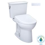 TOTO® Drake® Transitional WASHLET®+ Two-Piece Elongated 1.28 GPF TORNADO FLUSH® Toilet with S7A Contemporary Bidet Seat, Cotton White - MW7864736CEG#01