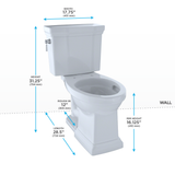TOTO® Promenade® II 1G® Two-Piece Elongated 1.0 GPF Universal Height Toilet with CEFIONTECT, Cotton White - CST404CUFG#01