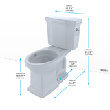 TOTO® Promenade® II Two-Piece Elongated 1.28 GPF Universal Height Toilet with CEFIONTECT and Right-Hand Trip Lever, Cotton White - CST404CEFRG#01
