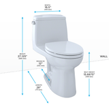 TOTO® UltraMax® One-Piece Elongated 1.6 GPF Toilet with CEFIONTECT, Cotton White - MS854114SG#01