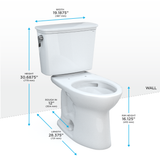 TOTO® Drake® Transitional Two-Piece Elongated 1.28 GPF Universal Height TORNADO FLUSH® Toilet, Ebony - CST786CEF#51 TOTO® Drake® Transitional Two-Piece Elongated 1.28 GPF Universal Height TORNADO FLUSH® Toilet, Ebony - CST786CEF#51