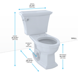 TOTO® Eco Clayton® Two-Piece Elongated 1.28 GPF Universal Height Toilet, Sedona Beige - CST784EF#12