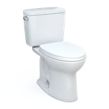 TOTO® Drake® Two-Piece Elongated 1.6 GPF Universal Height TORNADO FLUSH ® Toilet with 10 Inch Rough-In, CEFIONTECT®, and SoftClose® Seat, WASHLET®+ Ready, Cotton White - MS776124CSFG.10#01