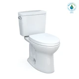 TOTO® Drake® Two-Piece Elongated 1.28 GPF Universal Height TORNADO FLUSH ® Toilet with 10 Inch Rough-In, CEFIONTECT®, and SoftClose® Seat, WASHLET®+ Ready, Cotton White - MS776124CEFG.10#01