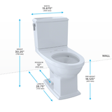 TOTO® Connelly® Two-Piece Elongated Dual-Max®, Dual Flush 1.28 and 0.9 GPF Universal Height Toilet with CEFIONTECT, Cotton White - CST494CEMFG#01