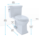 TOTO® Promenade® II 1G® One-Piece Elongated 1.0 GPF Universal Height Toilet with CEFIONTECT, Colonial White - MS814224CUFG#11