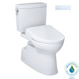 TOTO® WASHLET®+ Vespin® II 1G® Two-Piece Elongated 1.0 GPF Toilet with Auto Flush WASHLET®+ S7A Contemporary Bidet Seat, Cotton White - MW4744736CUFGA#01