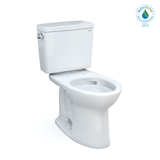 TOTO® Drake® Two-Piece Elongated 1.28 GPF Universal Height TORNADO FLUSH® Toilet with CEFIONTECT®, Cotton White - CST776CEFG#01