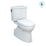 TOTO® Vespin® II 1G Two-Piece Elongated 1.0 GPF Universal Height Toilet with CEFIONTECT and SS124 SoftClose Seat, WASHLET+ Ready, Cotton White - MS474124CUFG#01