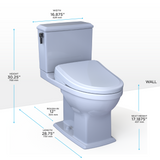 TOTO® WASHLET®+ Connelly® Two-Piece Elongated Dual Flush 1.28 and 0.9 GPF Toilet and Classic WASHLET S7 Contemporary Bidet Seat with Auto Flush, Cotton White - MW4944724CEMFGA#01
