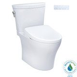 TOTO® WASHLET®+ Aquia IV® Arc Two-Piece Elongated Dual Flush 1.28 and 0.9 GPF Toilet with S7 Contemporary Bidet Seat, Cotton White - MW4484726CEMFGN#01