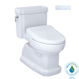 TOTO® WASHLET®+ Eco Guinevere® Elongated 1.28 GPF Universal Height Toilet with S7 Classic Bidet Seat, Cotton White - MW9744724CEFG#01