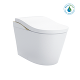 TOTO® NEOREST® LS Dual Flush 1.0 or 0.8 GF Integrated Bidet Toilet, Cotton White with Nickel Trim - MS8732CUMFG#01N