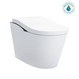 TOTO® NEOREST® LS Dual Flush 1.0 or 0.8 GF Integrated Bidet Toilet, Cotton White with Black Trim - MS8732CUMFG#01B