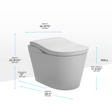 TOTO® NEOREST® LS Dual Flush 1.0 or 0.8 GF Integrated Bidet Toilet, Cotton White with Black Trim - MS8732CUMFG#01B