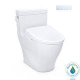 TOTO® WASHLET®+ Legato® One-Piece Elongated 1.28 GPF Toilet with Auto Flush S7A Contemporary Bidet Seat, Cotton White - MW6244736CEFGA#01