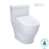 TOTO® WASHLET®+ Aimes® One-Piece Elongated 1.28 GPF Toilet with Auto Flush S7A Contemporary Bidet Seat, Cotton White - MW6264736CEFGA#01