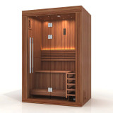 Golden Designs 2025 Updated "Sundsvall Edition" 2 Person Traditional Sauna - Canadian Red Cedar Interior and Pacific Premium Clear Cedar Exterior - GDI-7289-02
