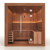 Golden Designs 2025 Updated "Osla Edition" 6 Person Traditional Sauna - Canadian Red Cedar Interior and Pacific Premium Clear Cedar Exterior - GDI-7689-02