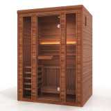 Golden Designs GDI-7030-01 Golden Designs 2025 "Andermatt Edition" 2 - 3 Person Traditional Steam Sauna (GDI-7030-01) - Pacific Premium Clear Cedar