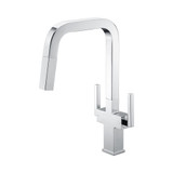 Oakland KSK1219C Single Hole Two Handles Pull Out Spray Kitchen Faucet - Polished Chrome