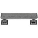 MNG Hardware 83764 5" Pull with Back Plate - Poise - Distressed Pewter