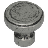 MNG Hardware 84364 Large Button Knob - Riverstone - Distressed Pewter