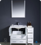 Fresca Torino FVN62-3012WH-UNS 42" White Modern Bathroom Vanity Cabinet w/ Side Cabinet & Undermount Sink
