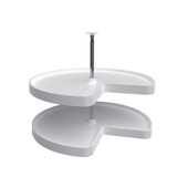 Rev-A-Shelf Polymer Kidney-Shaped 2-Shelf Lazy Susan for Corner Base Cabinets - LD-2472-32-11-1