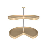 Rev-A-Shelf Banded Wood Kidney-Shaped 2-Shelf Lazy Susan Shelf for Corner Base Cabinets - LD-4BW-472-28-1