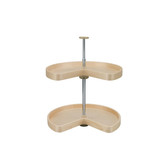 Rev-A-Shelf Banded Wood Kidney-Shaped 2-Shelf Lazy Susan Shelf for Corner Base Cabinets - LD-4BW-472-32-1