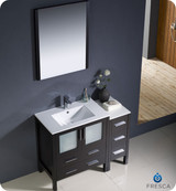 Fresca Torino FVN62-3012ES-UNS 42" Espresso Modern Bathroom Vanity Cabinet w/ Side Cabinet & Undermount Sink - Espresso