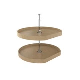 Rev-A-Shelf Natural Wood D-Shaped 2-Shelf Lazy Susans for Corner Base Cabinets - LD-4NW-272-28-1