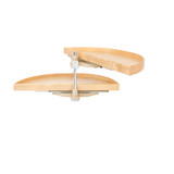 Rev-A-Shelf 33" Maple Two-Tier Half-Moon Optimizer w/ Pivot and Slide Hardware for 15" Blind Corner Cabinet Openings - LD-4NW-882-35-1
