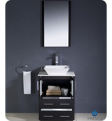Fresca Torino FVN6224ES-VSL 24" Espresso Modern Bathroom Vanity Cabinet w/ Vessel Sink - Espresso