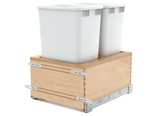 Rev-A-Shelf 4VLWCSC-2150DM-2 Wood Bottom Mount Pullout Waste/Trash Container w/ Soft-Close