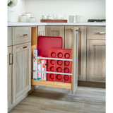Rev-A-Shelf 447-BCSC-6C Wood Bakeware Pullout Organizer w/ Soft-Close