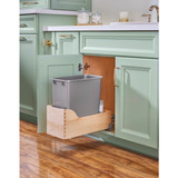 Rev-A-Shelf 4WCSC-1220-19-1 Wood Vanity Cabinet Pullout Trash/Waste Container w/ Soft-Close