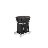 Rev-A-Shelf RV-1216-CKBK-1 White Steel Pullout Compost Container w/ Rear Basket Storage