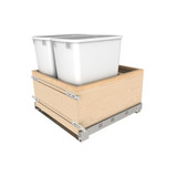 Rev-A-Shelf 4VLWCSC-2432DM-2 Wood Bottom Mount Pullout Waste/Trash Container w/ Soft-Close